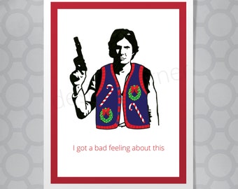 Star Wars Hans Solo Funny Illustrated Christmas Card
