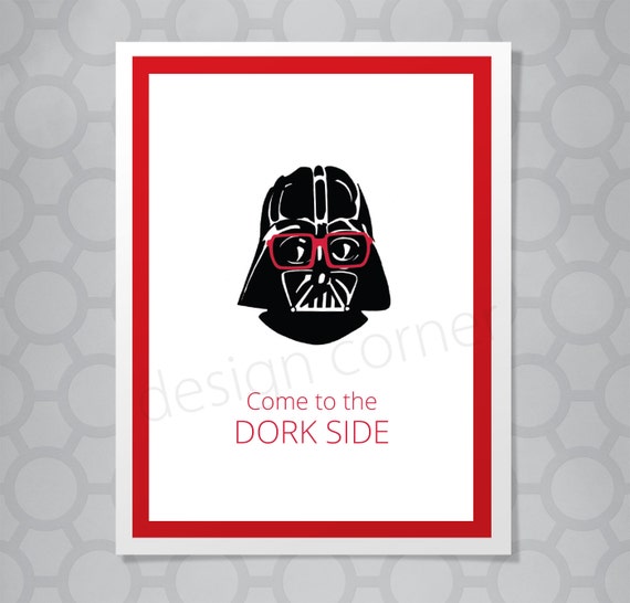 Star Wars Darth Vader Dork lustige illustrierte Karte Etsy