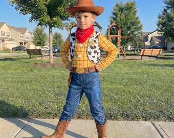 Conjunto de disfraz de vaquero para niños, atuendo del Oeste para niños, disfraz de Halloween, disfraz de sheriff, cosplay del Salvaje Oeste, atuendo para fiestas