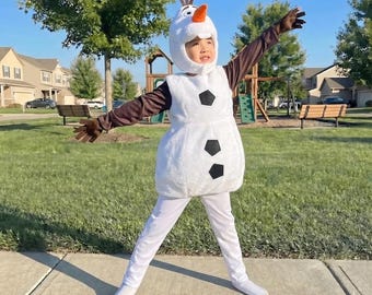 Costume da pupazzo di neve per bambini, costume di Natale per bambini, abbigliamento per le vacanze invernali, simpatico cosplay da pupazzo di neve, costume di Halloween per bambini piccoli