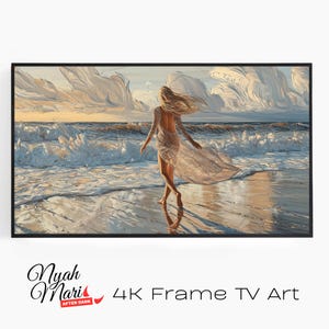 4K Frame TV Art Download - Serenading Waves Artwork With Sunlit Foam And Dynamic Motion