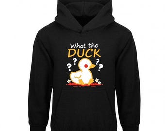 Felpa con cappuccio "What The Duck" per bambini / Felpa con cappuccio divertente con anatra per bambini / Felpa con cappuccio con anatra a cartoni animati carina / Felpa con cappuccio grafica divertente / Regalo per bambini
