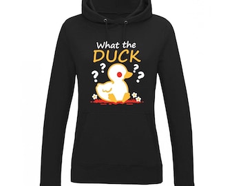What The Duck Hoodie Women | Funny Duck Hoodie | Cute Cartoon Duck Hoodie | Funny Graphic Hoodie | Quirky Gift for Friends