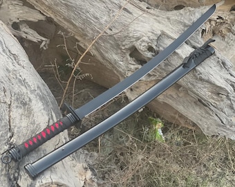 Espada Katana forjada a mano, hoja de acero, artículo de colección samurái