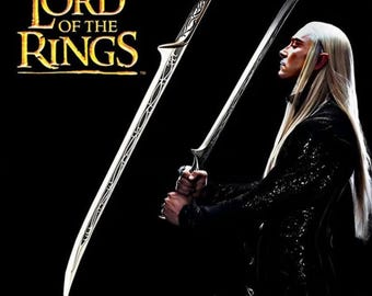 Réplica de la espada larga del rey elfo: Espada fantástica de Thranduil, pieza de exhibición medieval