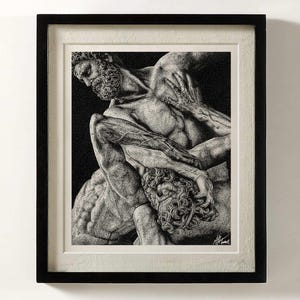 HERCULES & NESSUS Print, Wall art, Roman, Greek, Gift for him, Gift for her