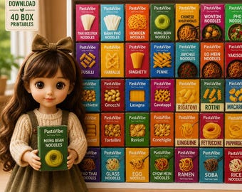 Miniature Pasta Noodle Boxes | Dollhouse Grocery Packaging (40 Printables)