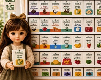 Miniature Organic Product Printables Bundle | Dollhouse Grocery Packaging (40 PDF Box Designs)