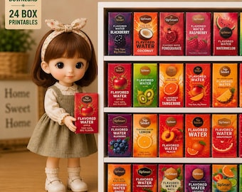 Miniature Water Bottle Printables | Dollhouse Grocery Packaging (Digital Download)