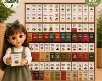 80 Miniature Spice Box Printables | Dollhouse Kitchen Packaging | 1:12 Scale (Digital Download)