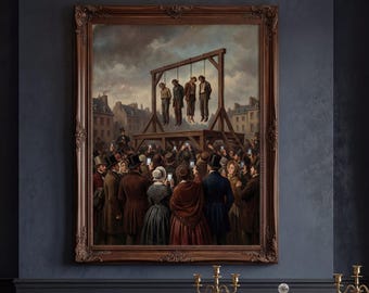 Gallows Seen Not Saved, Dark Humor Art Print, Satirical Realism Wall Art, Museum grade