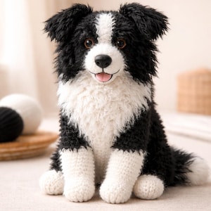 Realistic Border Collie Crochet Pattern PDF, Amigurumi Dog Plush Tutorial (Instant Download)