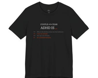 TDAH É. Fiquei sem cérebro | Camiseta preta | O casal com TDAH | Presente para neurodivergente