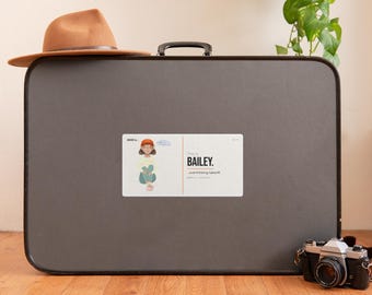 Anxious Traveler ADHD Aufkleber · Personalisierter Aufkleber · Overthinking Takeoff · Benutzerdefinierter Name Gepäck wasserdicht