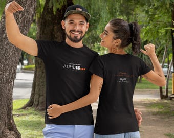 ADHD Paar schwarzes Shirt · Personalisiert · Paar des Jahres Benutzerdefinierte Namen