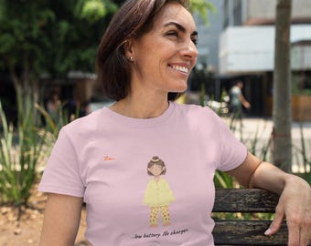 Geringe Batterie - Personalisiertes ADHS T-Shirt - Individuelles Namensgeschenk Her