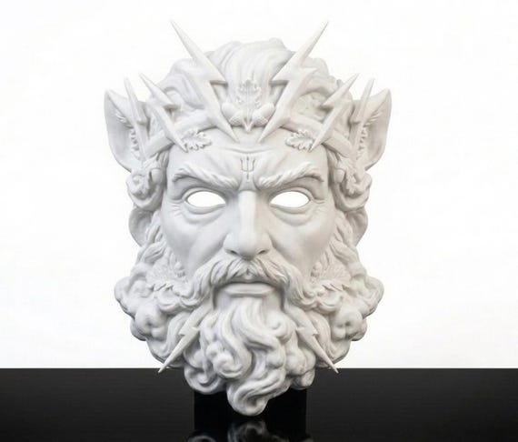 Wearable Zeus Mask, Ancient Greek God Wall Art, Steampunk Cosplay