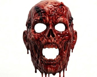 Maschera da zombie che si scioglie, indossabile - Maschera horror parassita per Halloween e accessori per cosplay