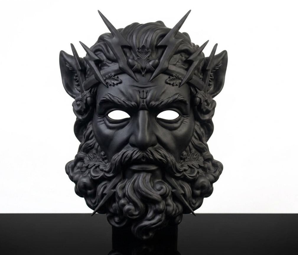 Wearable Zeus Mask, Ancient Greek God Wall Art, Steampunk Cosplay