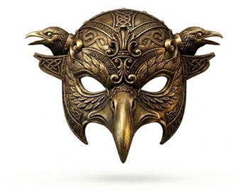 Draagbaar raaf maskerademasker, Noorse mythologie raaf hoofd kostuum, gotische raaf kraaikunst, Odin raven muur decor, fantasie cosplay