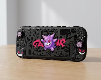 Funda para Nintendo Switch con diseño de Gengar | Funda protectora OLED de Pokémon | Regalo kawaii para gamers de anime | Carcasa resistente