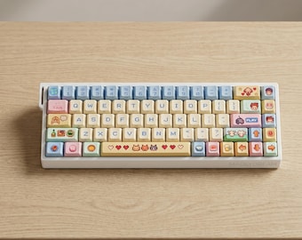 Stardew Valley Custom PBT Keycap Set, 78 & 130 Keys Cherry Profile Mechanical Keyboard Keycaps Set, Cute Gaming Keycaps Replacement Kit