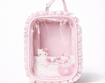 Hello Kitty Ita Bag Rucksack – Rosa, Grün, Lila Umhängetasche mit Zubehör und Einsatz