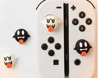 Nintendo Switch Boo-Griffe, Boo-Daumengriffe für Joy-Con, Mario-Silikongriffe mit ABXY-Tasten