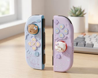 Niedliche Mikko Silikon-Daumenkappen für Nintendo Switch 1 / 2 / Lite / OLED Joy-Con Controller Schutzhülle Kawaii Gaming-Zubehör