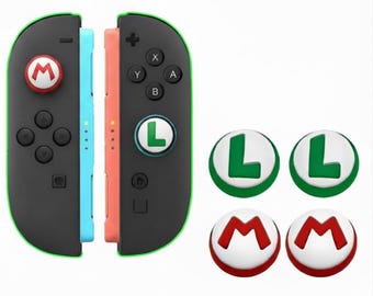 Silikon-JoyCon-Knöpfe im Mario-Design, ABXY-Design, schützend und individuell anpassbar für Nintendo Switch 2 Joy-Con, rot/grün