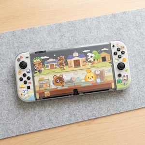 Funda rígida para Nintendo Switch con diseño de Animal Crossing Kawaii | Funda protectora mate para OLED y Switch 2 | Accesorio de regalo adorable para gamers
