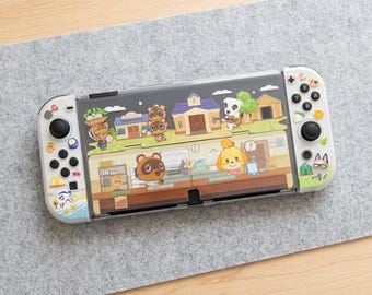Funda rígida para Nintendo Switch con diseño de Animal Crossing Kawaii | Funda protectora mate para OLED y Switch 2 | Accesorio de regalo adorable para gamers