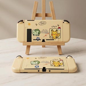 Pokemon Nintendo Switch OLED case & Switch Case, Pikachu and Bulbasaur Protective Cover, Cute Hard Shell Switch Case, Anime Gaming Accessory