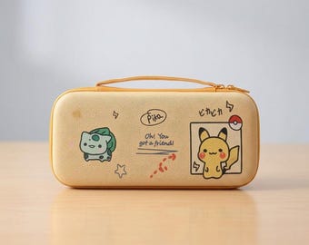 Funda de Pikachu y Bulbasaur para Nintendo Switch 2 – Funda de transporte de Pokémon para Switch 2 – Protector de consola de viaje