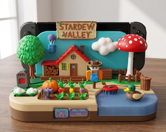 Stardew Valley Farm-Design-Ladestation für Nintendo Switch 1 / 2 / OLED, Konsolen-Dock, Geschenk für Gamer, Switch-Dock-Skin