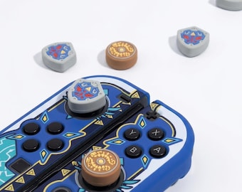 Zelda-Themen-ABXY-Knöpfe aus Silikon für Nintendo Switch Joy-Con, mehrfarbige Kappen