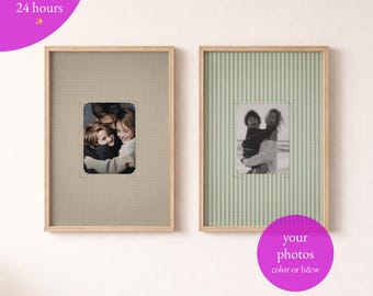 Custom Photo mat Set of 2, Personalized Wall Art, Couple Gift, Photo Printable, Minimalist Decor, Wedding Gift (Digital Download)