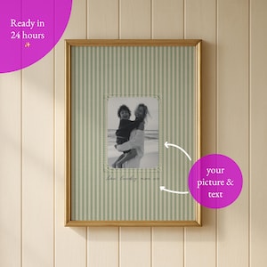Quadro personalizzato con foto, ritratto di famiglia su misura, ricordo minimalista, regalo per la festa della mamma, stampabile (download digitale)