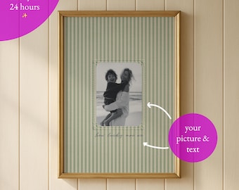 Personalized Photo Wall Art, Custom Family Portrait, Minimalist Keepsake, Mother's Day Gift, Printable (Digital Download)