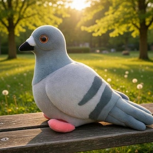 Realistic Pigeon Plush Toy – Soft Bird Stuffed Animal, Cuddly Companion