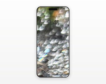 Rainbow Water Droplet Phone Wallpaper | Abstract Macro Photography | Prism Light iPhone Android Background | Digital Download