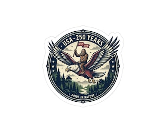 USA 250 Years Eagle Badge Kiss-Cut Stickers | 1776–2026, vintage distressed patriotic