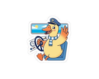 Goofy Captain Duck Kiss-Cut Stickers | silly humor, wholesome meme