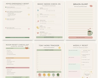 ADHD Reset Pack | Printable Planner Pages | Brain Dump, Weekly Reset & Executive Function Support