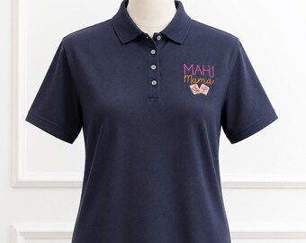 MAHJ Mama Embroidered Ladies Polo | Moisture Wicking Fabric | Mahjong Apparel | Sizes S–3XL