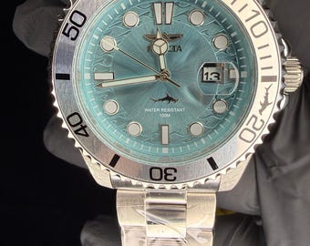 Reloj Invicta 44715 Pro Diver de 43 mm, esfera azul aguamarina, fecha, resistente al agua hasta 100 m.