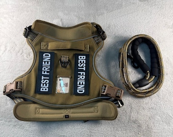 Arnés táctico resistente para perros Beebiepet, sin tirones, talla extragrande, color marrón, NUEVO