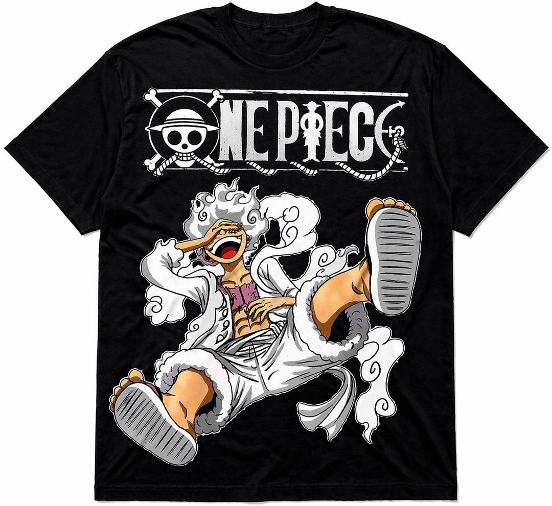 One Piece Luffy Gear 5 T-shirt Design, Anime Pirate Shirt Graphic ...