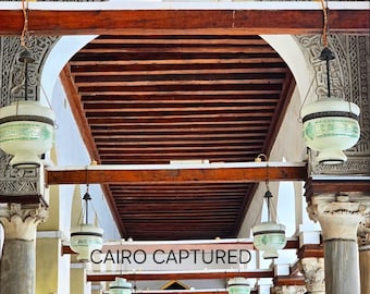 Al-Azhar Mosque Interior Print, Islamic Architecture Photography, Cairo Travel (Digital Download)