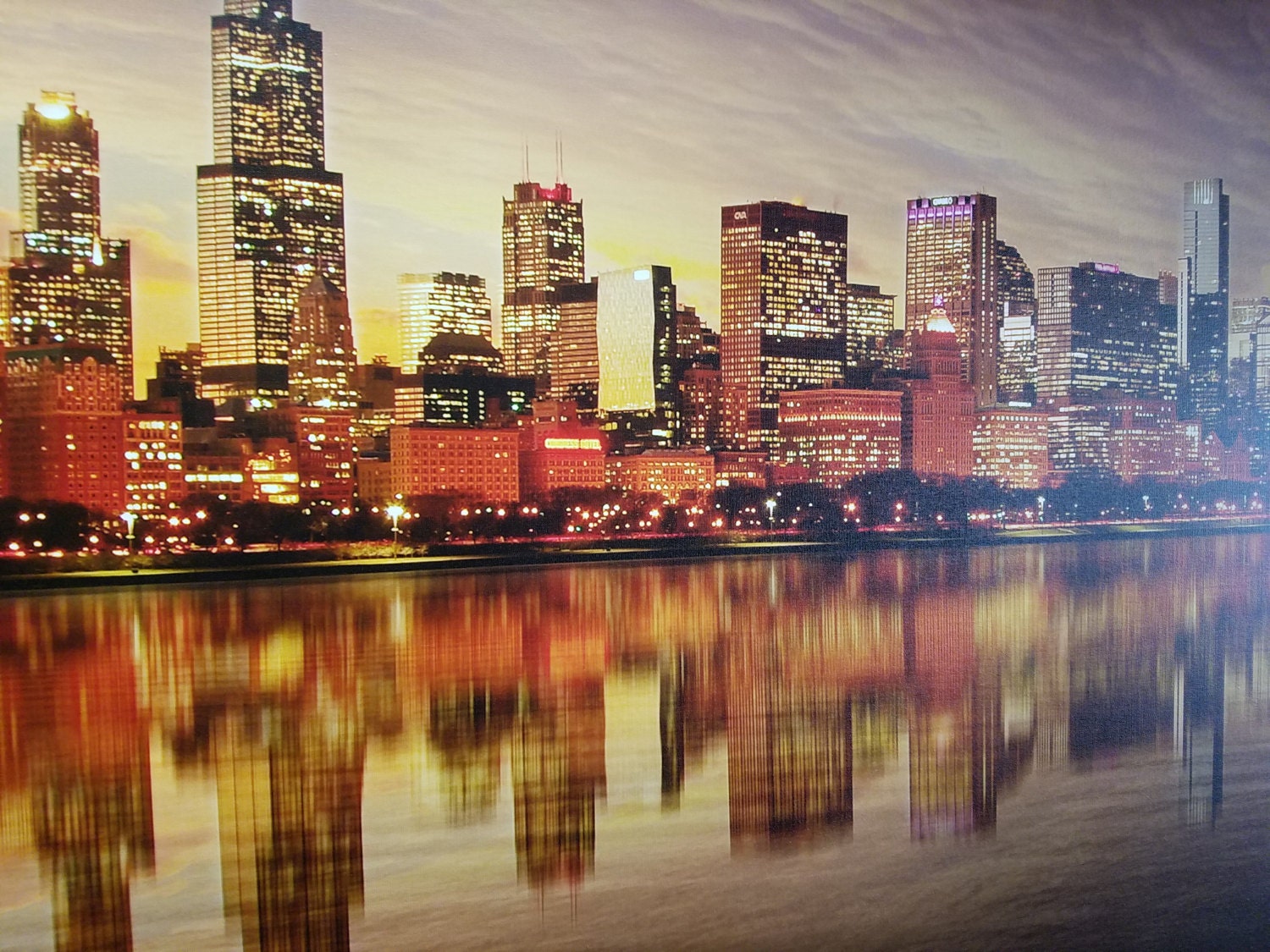 Extra Large Chicago Skyline! 40×80 and other sizes, Three colors, Ready